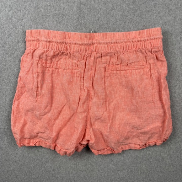 Athleta Shorts Womens Size 10 Pink 100% Linen Drawstring Beachy Chino Summer - Picture 2 of 7